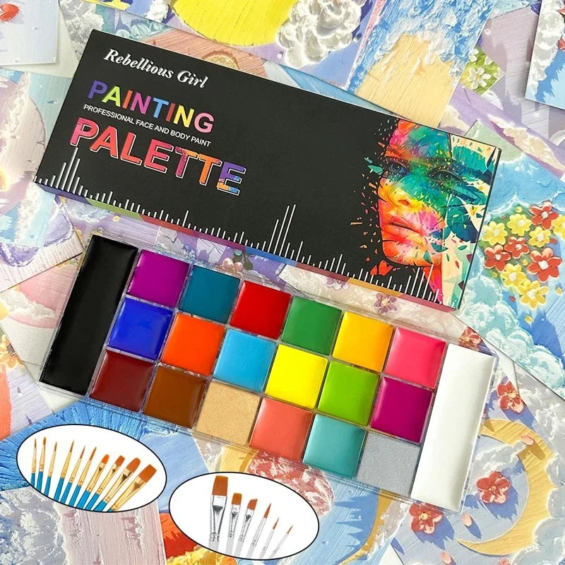 Halloween Face Paint Palette — 20 Colours, Kids & Adults
