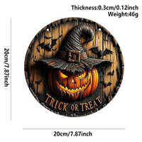 Pancarte en bois Halloween - citrouille et fantôme