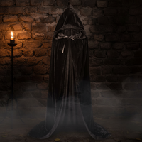 Black hooded cloak on a white background