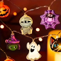 Halloween LED String Lights — Ghosts, Pumpkins & Cats