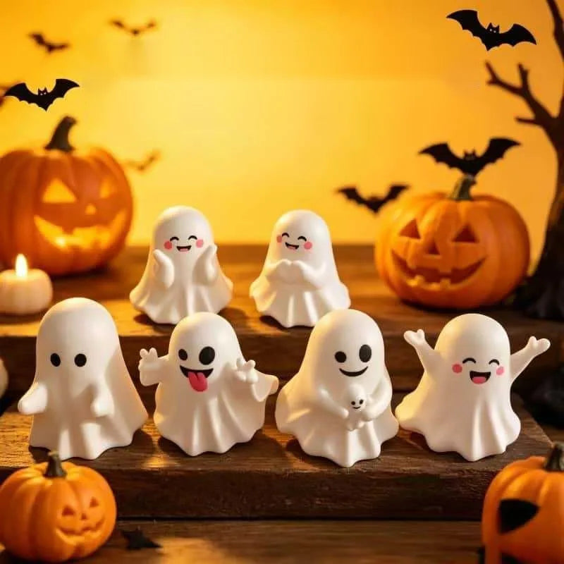 Lot de 6 fantômes décoratifs Halloween