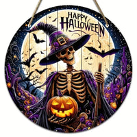 Pancarte en bois Halloween - citrouille et fantôme
