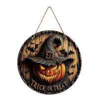 Pancarte en bois Halloween - citrouille et fantôme