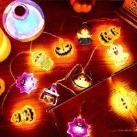 Halloween LED String Lights — Ghosts, Pumpkins & Cats