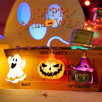 Halloween LED String Lights — Ghosts, Pumpkins & Cats
